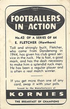 1952 Kornies; Footballers in Action #42 Edward Fletcher Back